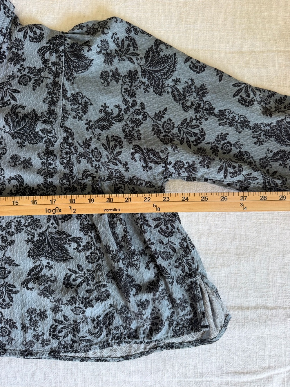Intimately Free People Blue Button-Front Floral Print Shirt - Picture 8 of 9